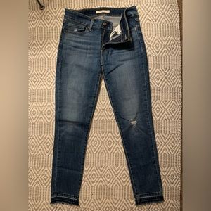 Levi’s 711 Skinny Distressed Ankle Jeans
